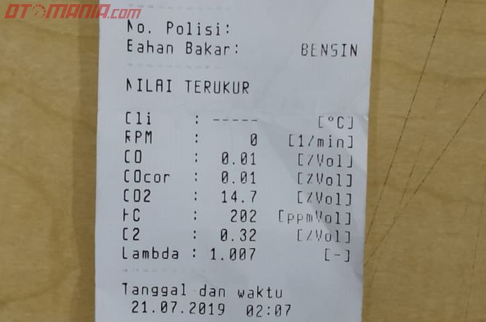 Hasil uji emisi Honda PCX 150 tim GridOto