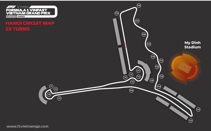 Layout sirkuit jalan raya Hanoi untuk F1 Vietnam 2020