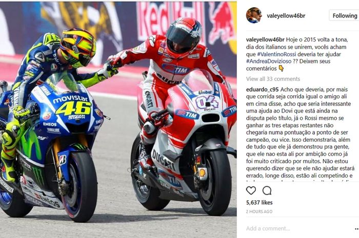 Valentino Rossi dan Andrea Dovizioso