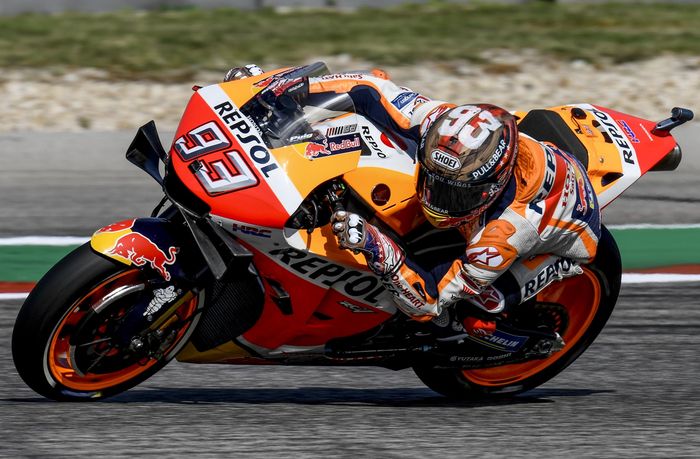Tampilan Honda RC213V yang ditunggangi Marc Marquez di MotoGP