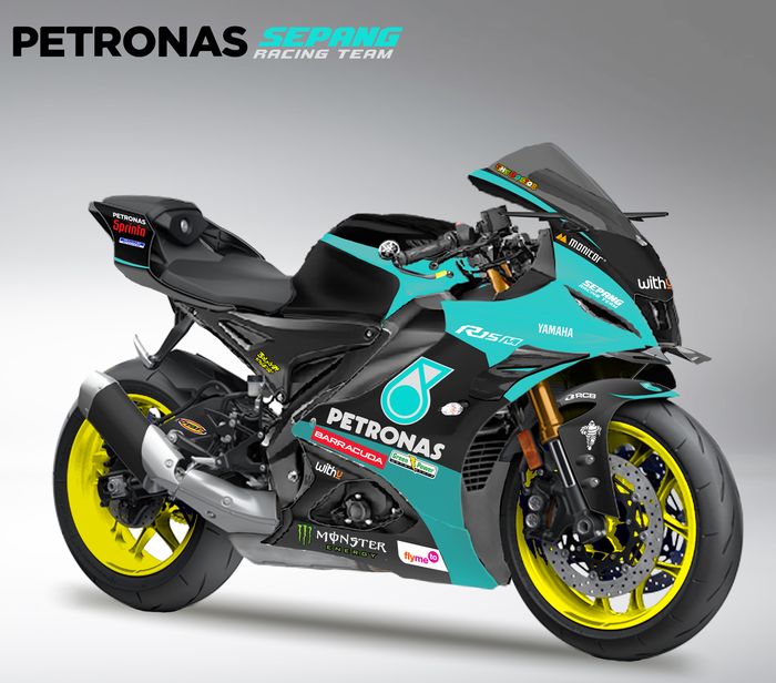 Yamaha R15M pakai winglet dan kaki-kaki moge dengan livery Petronas SRT di MotoGP