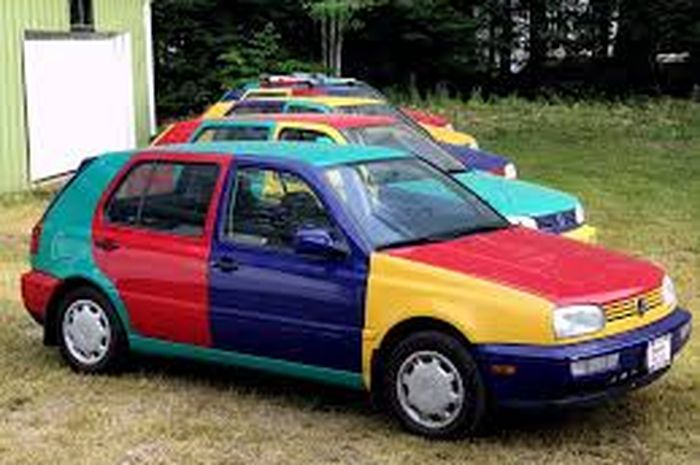 VW Golf Harlequin Berani Ngejreng, Warna Mirip Permen, Bisa Jadi Inspirasi