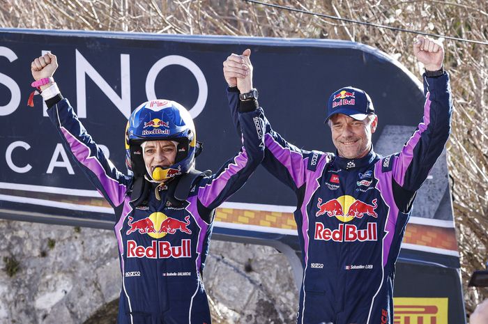 Co-driver Isabelle Galmiche dan Sebastien Loeb meraih kemenangan perdana WRC di era mesin hybrid pada Reli Monte Carlo 2022
