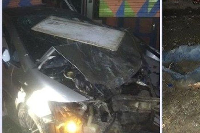 Honda City maut tewaskan dua warga, bikin kritis dua pemotor dan buat ambruk warung