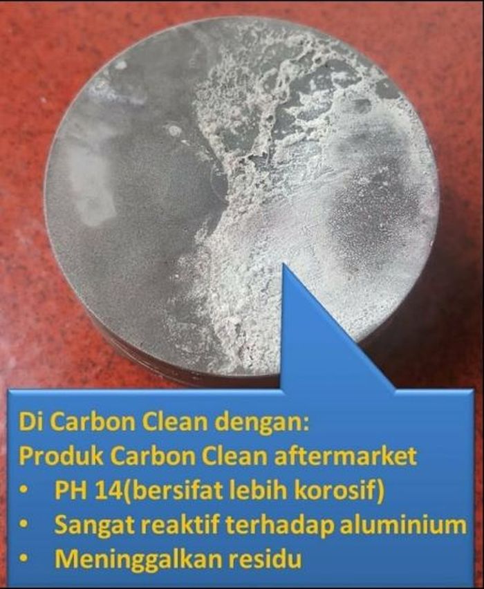 Hasil penggunaan carbon cleaner dengan PH 14.