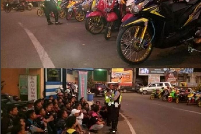 Ilustrasi penindakan biker pengguna ban cacing