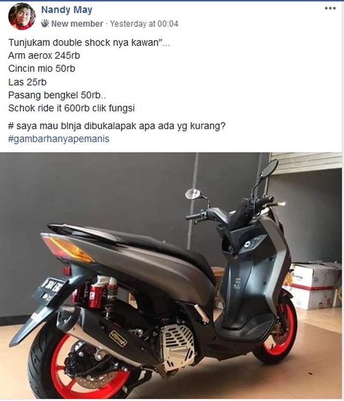 Trend Yamaha Lexi dibikin dual atau double sokbreker