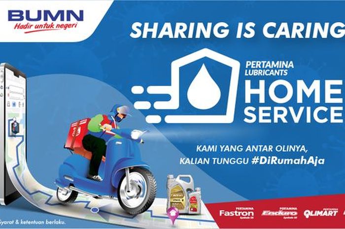 Pertamina Lubricants Home Service, ganti oli kendaraan tanpa perlu keluar rumah.