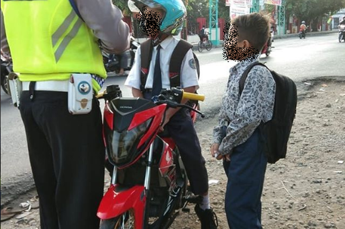 Seorang anak SMP terciduk mengendarai motor, padahal masih di bawah umur