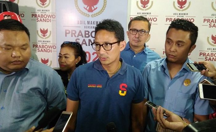 Calon Wakil Presiden, Sandiaga Uno di Posko Pemenangan Prabowo-Sandi, Jalan Sriwijaya, Kebayoran Bar