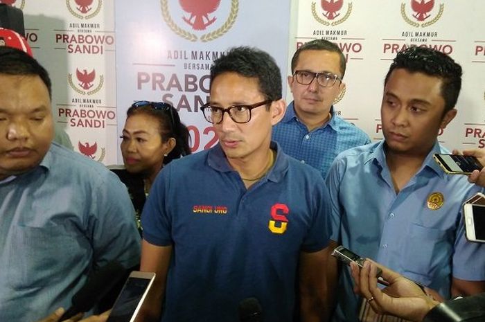 Calon Wakil Presiden, Sandiaga Uno di Posko Pemenangan Prabowo-Sandi, Jalan Sriwijaya, Kebayoran Baru, (7/11/2018) 