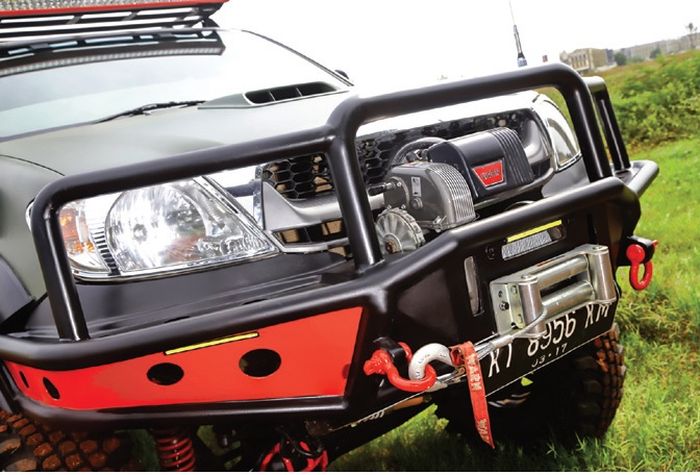 Bumper custom ini menunjukkan kepiawaian kru bengkel ARJ meramu pipa besi