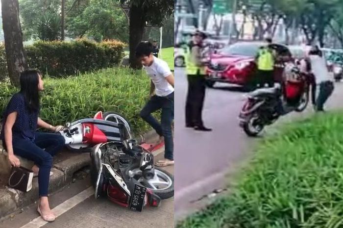 Video viral pria hancurkan motor Honda Scoopy di BSD, Tangsel.