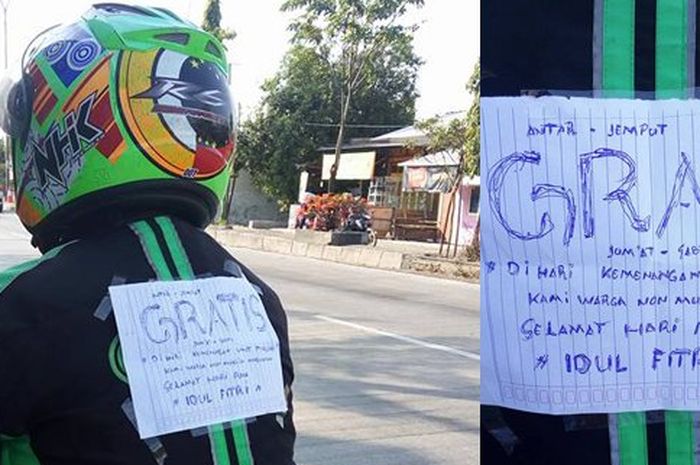 Driver ojol non muslim gratiskan ongkos