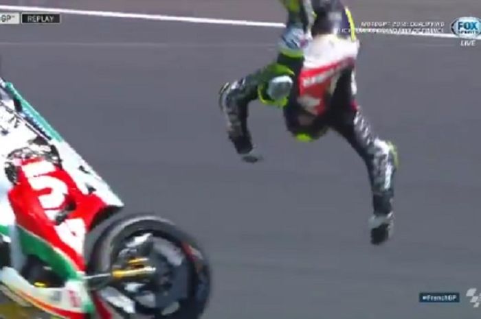 Cal Crutchlow alami crash di kualifikasi MotoGP Prancis 2018