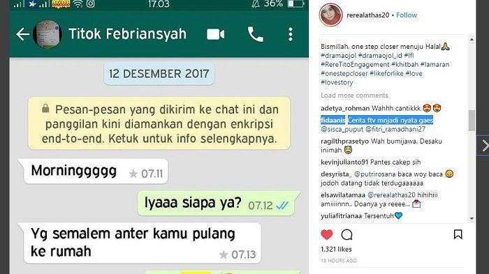 Tangkap layar chat pertama akun @rerealathas20 dari driver taksi daring (Instagram)