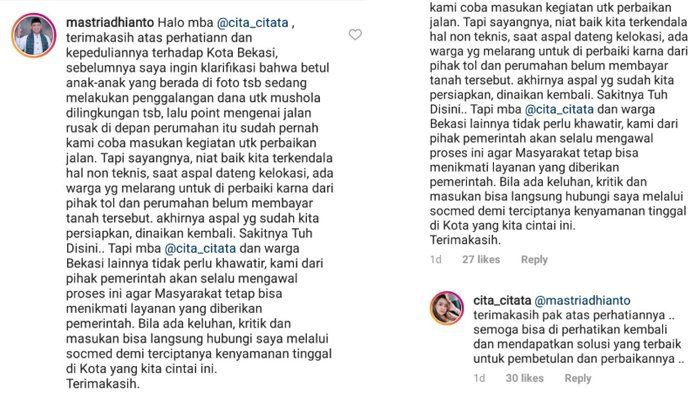 Komentar Calon Wakil Wali Kota Bekasi dan Cita Citata 