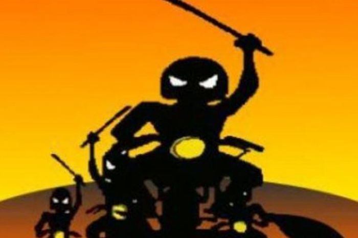 Ilustrasi pemacokan naik motor