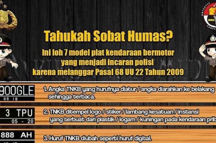 Razia pelat nomor modifikasi