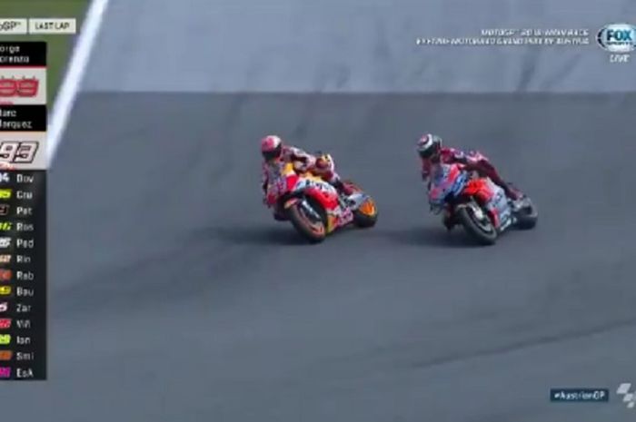 Duel sengit di lap terakhir MotoGP Austria