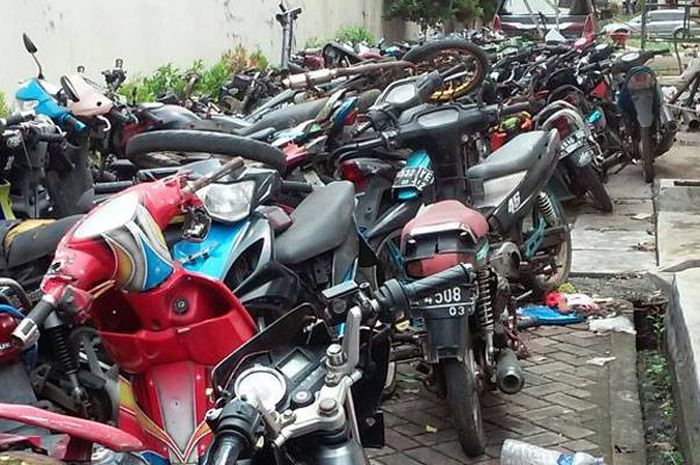 Motor yang disita oleh Polda Metro Jaya