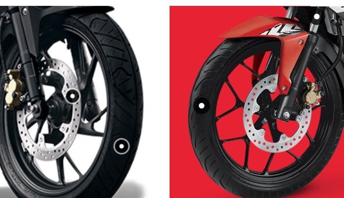 Kaliper dua piston (kiri) dan satu piston (kanan)