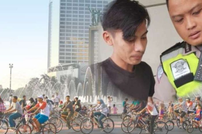 Terobos jalur car free day, Dias Trisna Putra ngaku saudara Walikota Tangsel