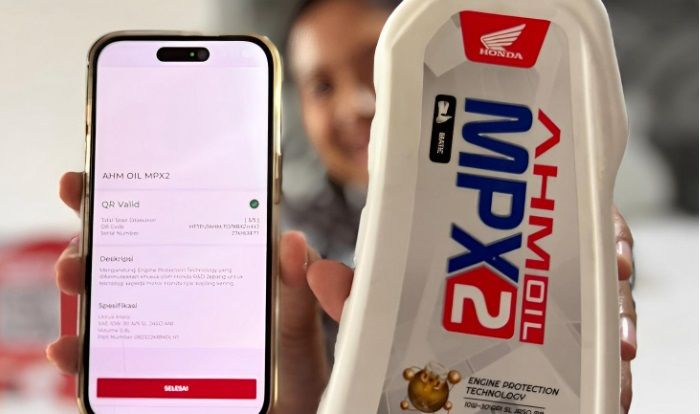 Informasi akan muncul jika oli teridentifikasi asli