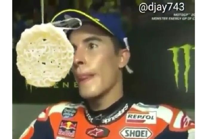 Kocak video parodi Marc Marquez lomba makan kerupuk