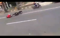 Ngawur! Pemuda Ngetes Motor Drag di Jalan Raya Hampir Nabrak Orang, Sudah Jatuh Malah Ngajak Berantem