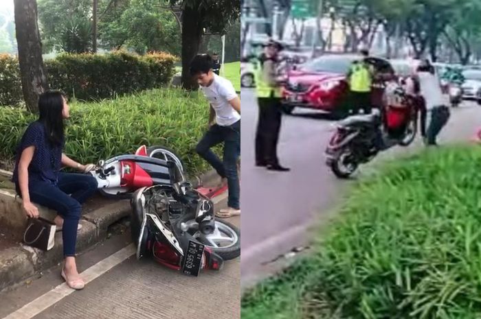 Video viral pria hancurkan motor Honda Scoopy