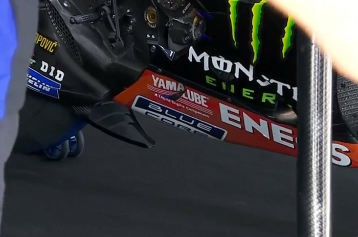 Spoiler swing arm Yamaha di MotoGP Spanyol