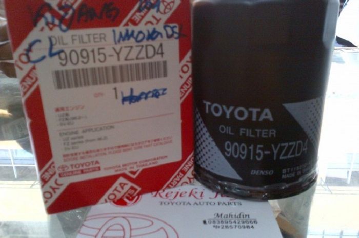 Ilustrasi filter oli mobil Toyota Genuine Parts