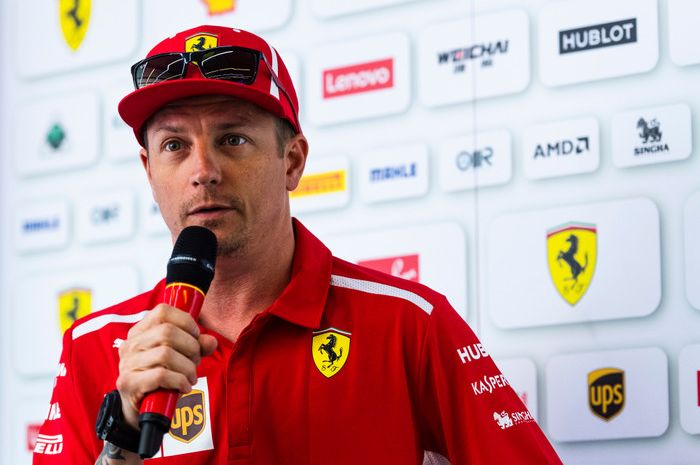 Pembalap Ferrari Kimi Raikkonen ketika di GP F1 Inggris