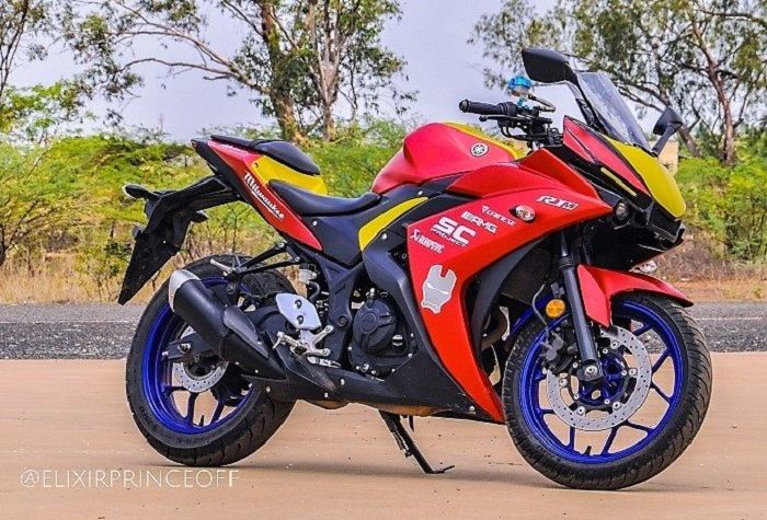 Yamaha R3 Iron Man ini cocok banget jadi inspirasi