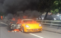 Shocked..Mobil Sport Dua Pintu Terbakar, Pengemudi Sempat Keluar Sebelum Kejadian
