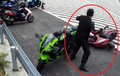 Video: Detik-detik Motor Matik Gagal Cornering dan Sliding Biker di Pinggir Jalan
