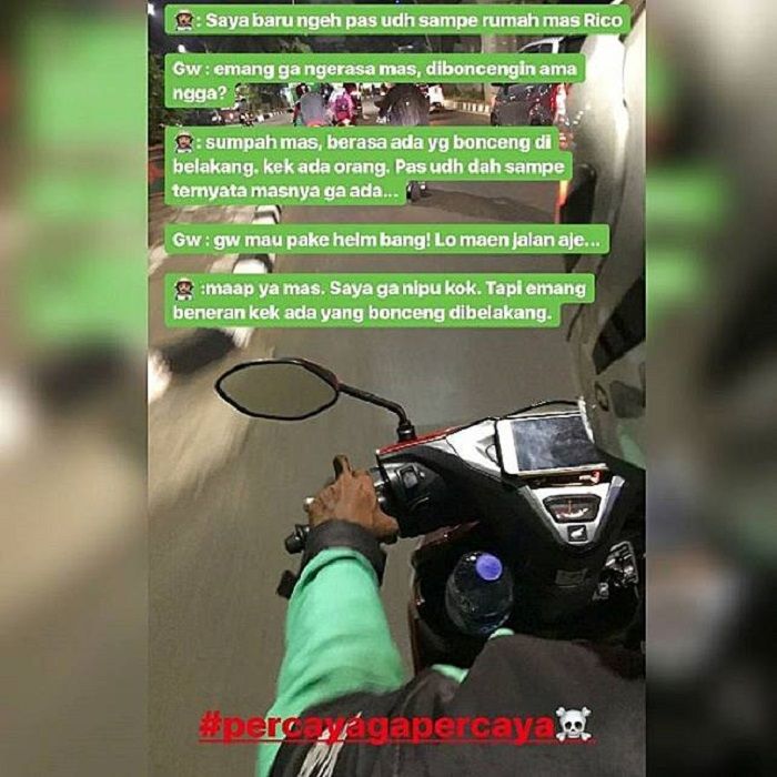 Percakapan antara Rico dengan driver ojek online