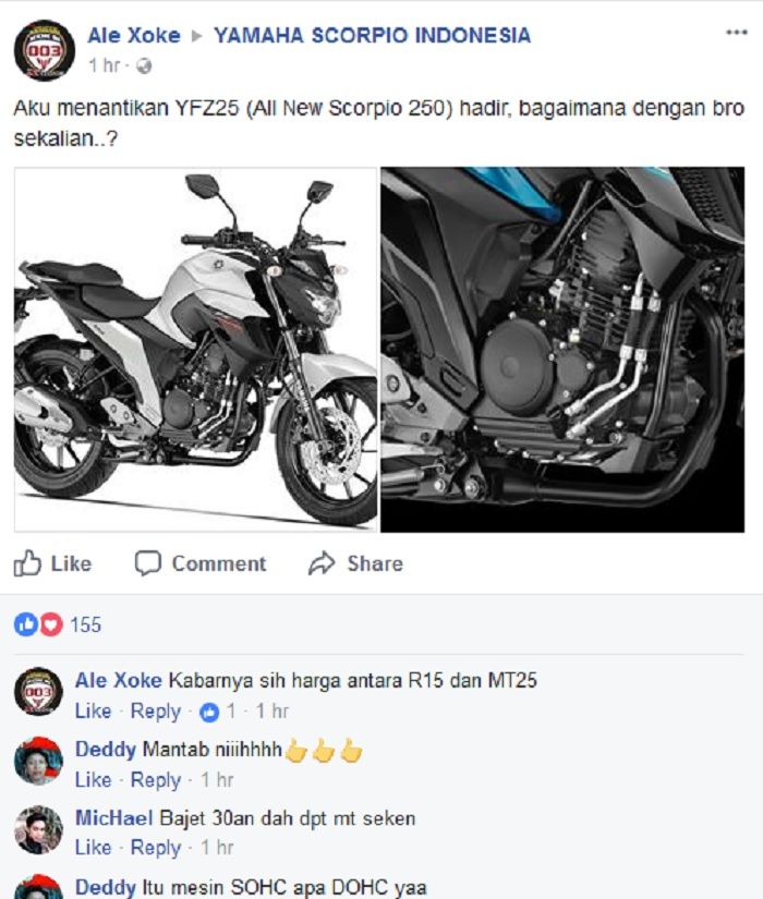 Keluhan netizen yang menginginkan Yamaha Scorpio model baru