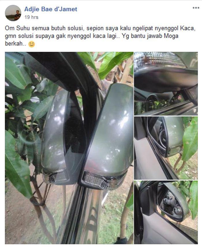 Postingan pemilik Datsun GO yang curhat soal rumah spion yang mentok kaca depan kalau dilipat