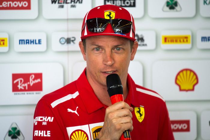Kimi Raikkonen di GP F1 Prancis di sirkuit Paul Ricard, namanya disebut-sebut akan digantikan oleh Charles Leclerc
