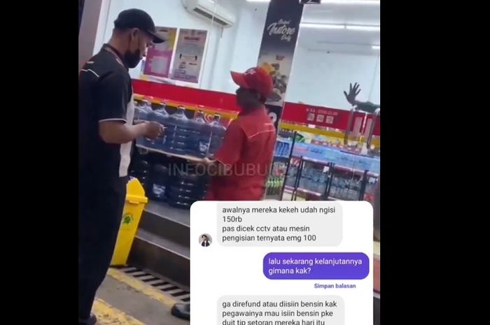 Viral video pengemudi ngaku isi Rp 150 ribu tapi cuma diisi Rp 100 ribu