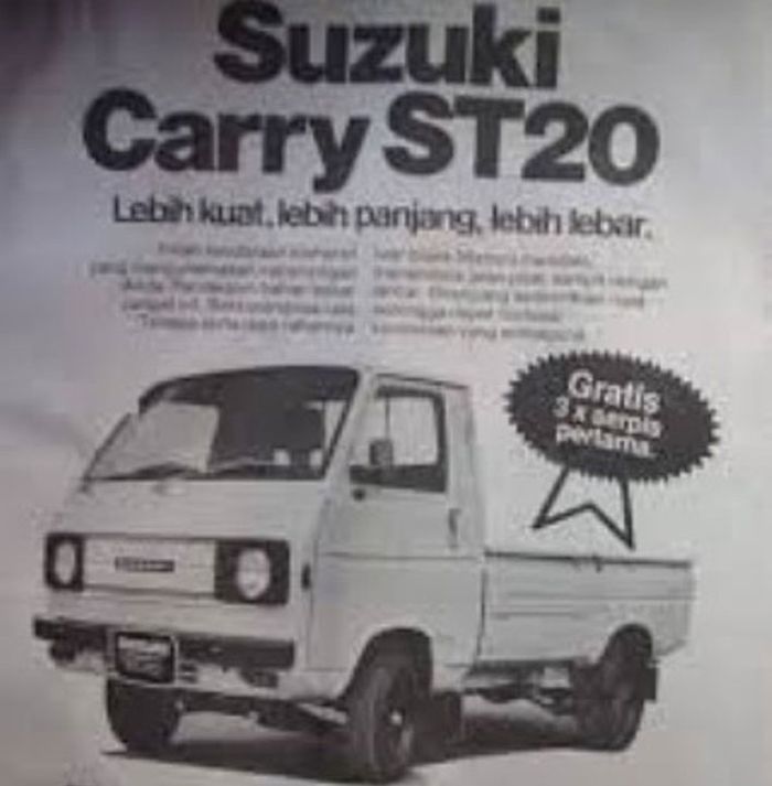 Iklan Suzuki Carry ST-20 di zamannya dan nggak salah dijuluki mbahnya Suzuki pikap