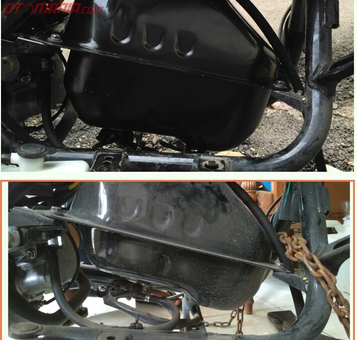(Atas) tangki Yamaha NMAX 9 Liter, Bawah Tangki Yamaha NMAX standar