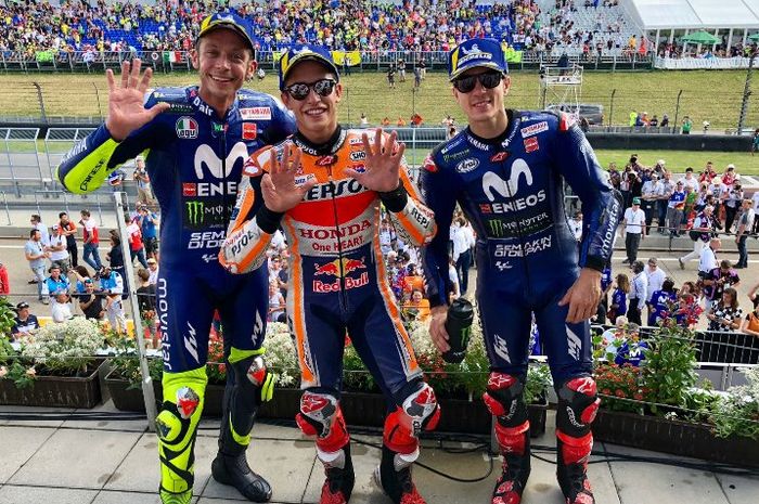 Podium MotoGP Jerman 2018, Valentino Rossi kegirangan bisa raih runner-up