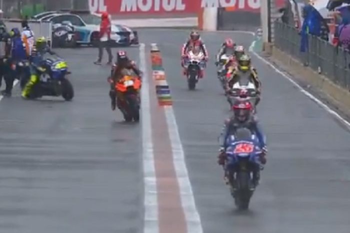 Sesi warm up MotoGP Valencia 2018.