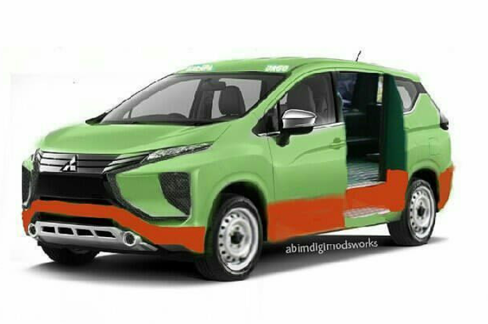 Ilustrasi Digital modifikasi Mitsubishi Xpander menjadi angkot