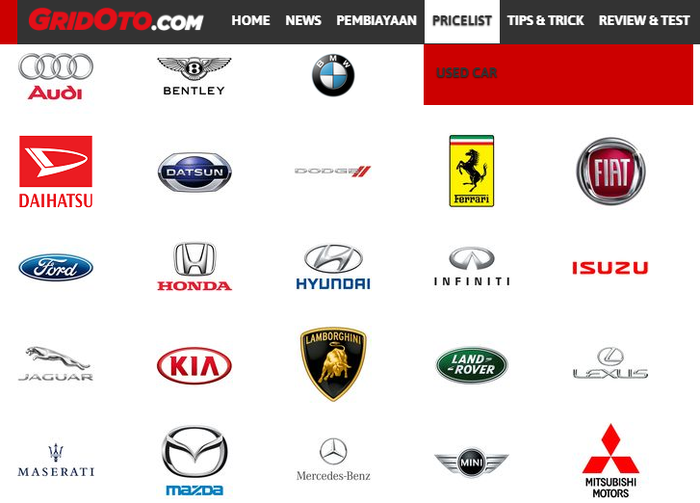 Harga mobil bekas beragam brand tersaji lengkap