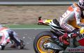 Video Kelakuan Marc Marquez yang Agresif Pernah Bikin Dani Pedrosa Terpelanting di MotoGP Aragon 2013