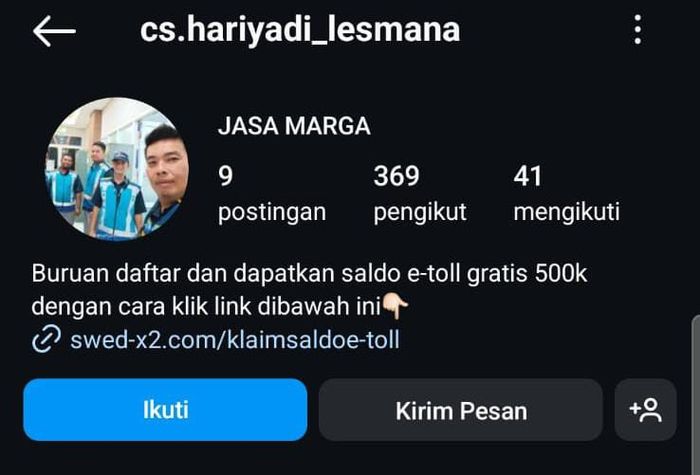 Pembuat program hoaks e-toll gratis Rp 500 ribu